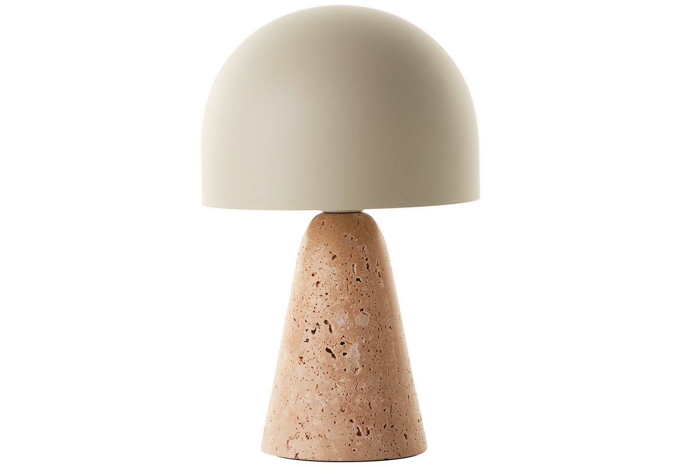 Brilliant Tischleuchte Nalam, ohne Leuchtmittel, mit Travertinfuß und Metallschirm, E14, 31 x 20 cm, beige – Bild 5 von 5