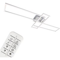 BRILONER CCT LED Design Deckenleuchte, Lichttemperatur + Helligkeit regulierbar (3-fach rechteckig (chrom))
