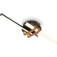 BRILONER LED Deckenleuchte mit Eckprofil (2er Stab, Holz, schwarz)