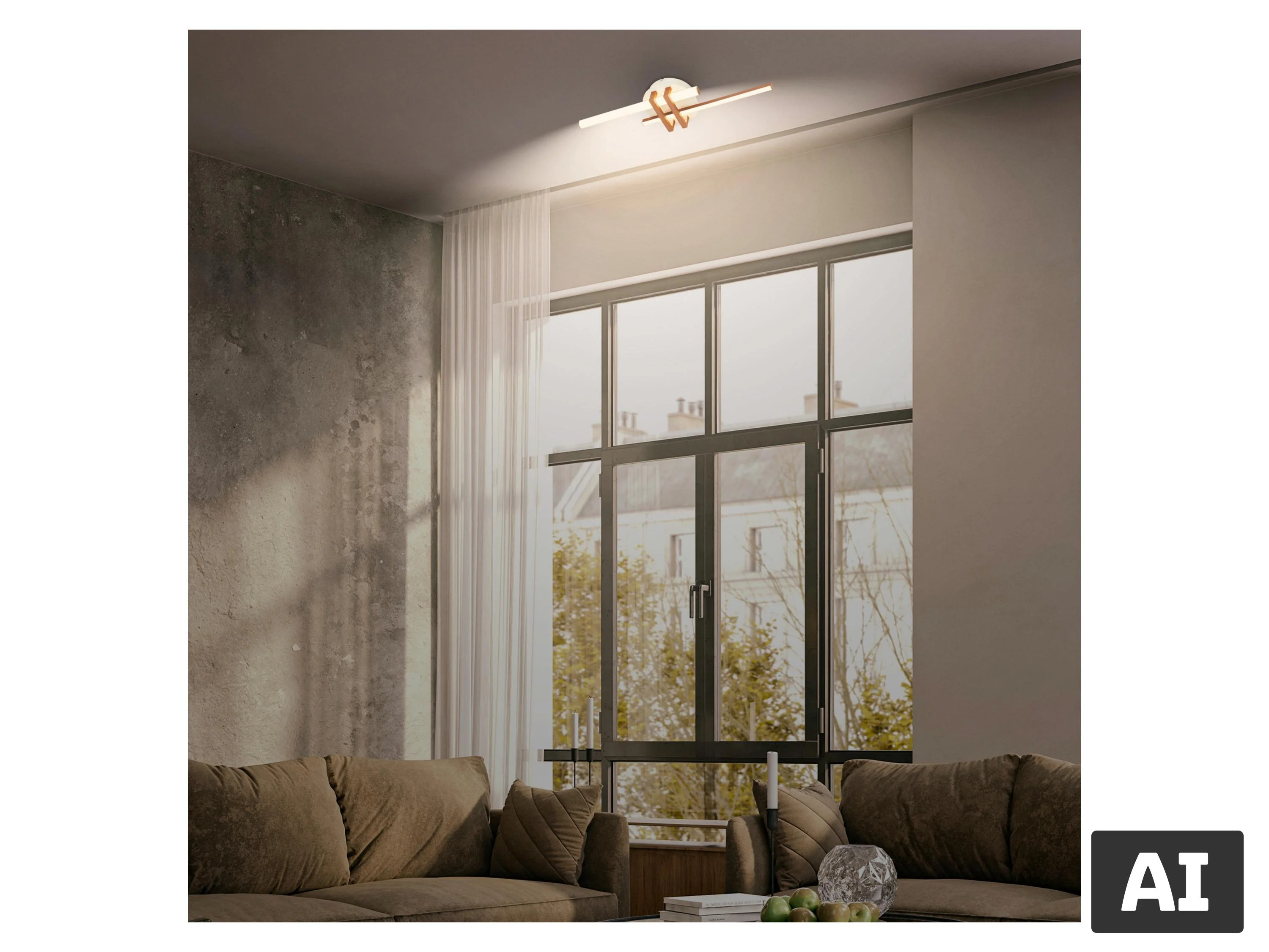 BRILONER LED Deckenleuchte mit Eckprofil (2er Stab, Coffee, Warm grey) – Bild 2 von 4