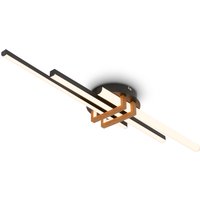 BRILONER LED Deckenleuchte mit Eckprofil (3er Stab, Holz, schwarz)