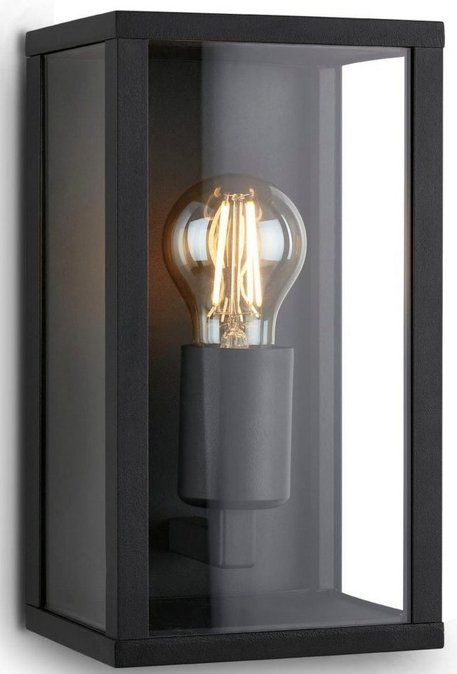 Briloner Leuchten Außen-Wandleuchte 3638015 LUANDA, ohne Leuchtmittel, Außenleuchte, 26x14x13,5cm, Schwarz, max.12W, E27, Aussen, Hauswand – Bild 3 von 5