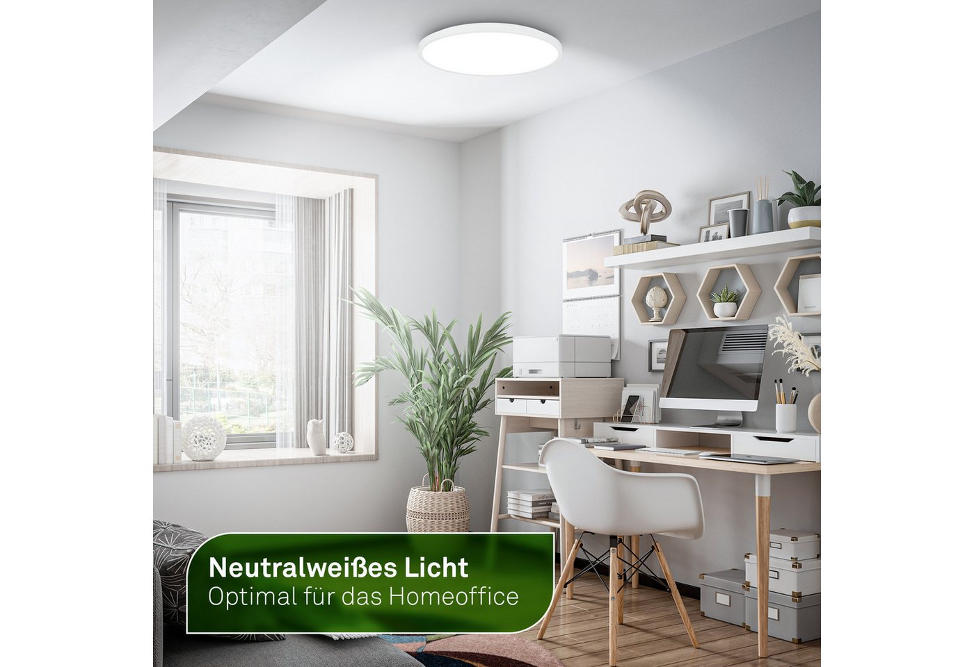 Briloner Leuchten Deckenleuchte LED Panel Ultra-Energieeffizient EEK A 4000K Deckenlampe, LED fest integriert – Bild 5 von 5