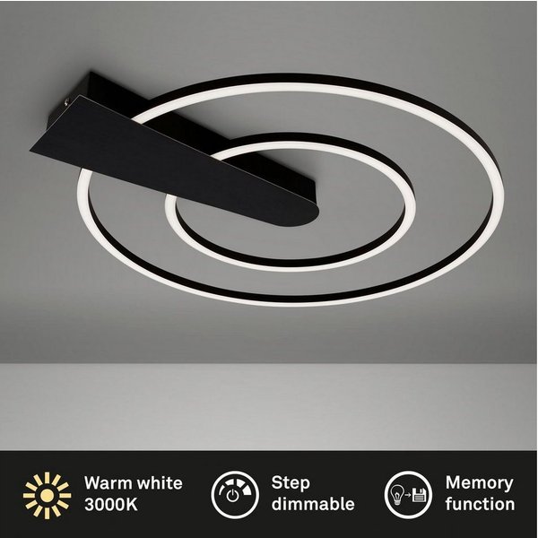 Briloner Leuchten Deckenleuchte NICO DUO, Deckenlampe dimmbar 25W 3000lm 3000K Ø 49,5cm