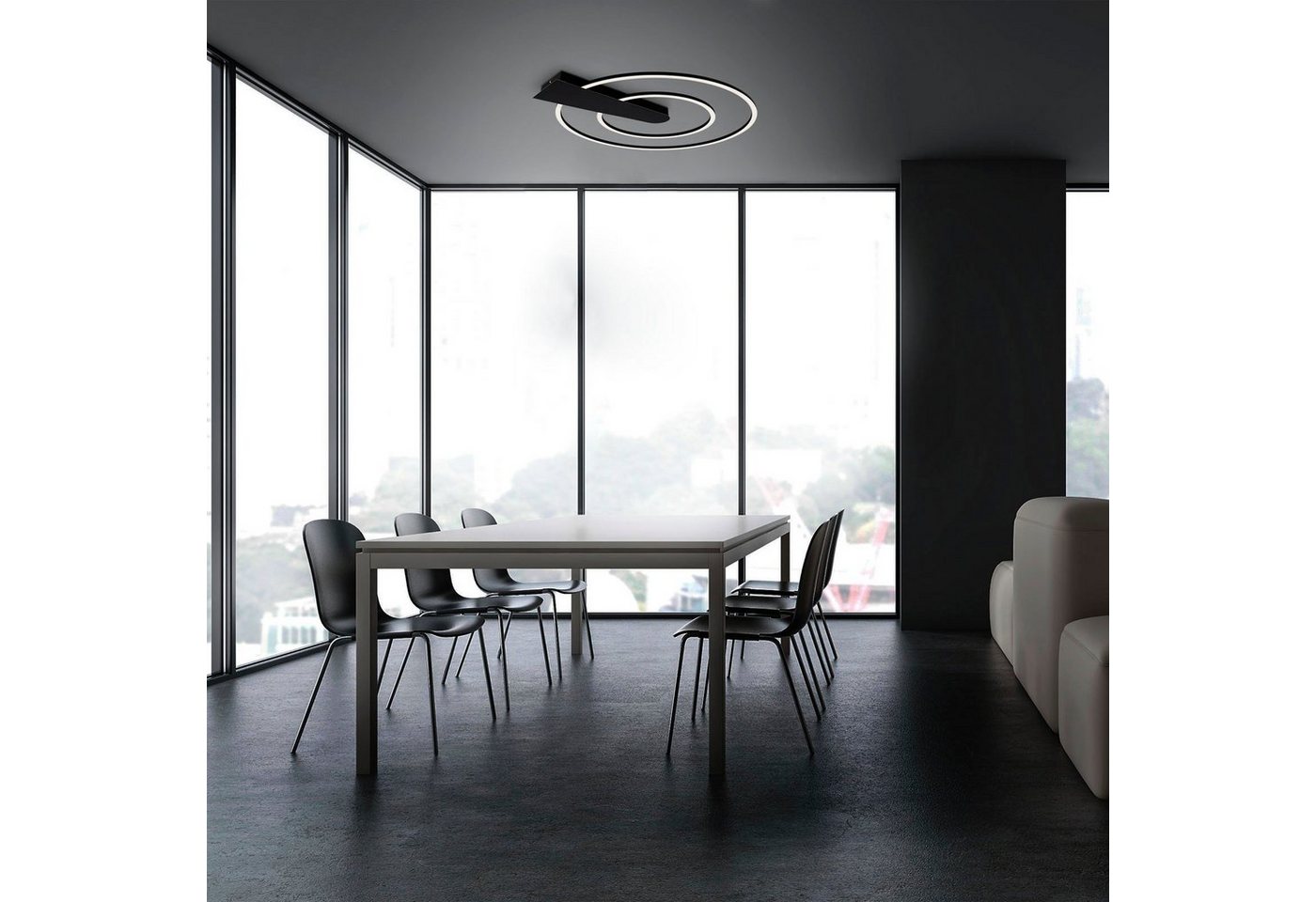 Briloner Leuchten Deckenleuchte NICO DUO, Deckenlampe dimmbar 25W 3000lm 3000K Ø 49,5cm – Bild 4 von 5