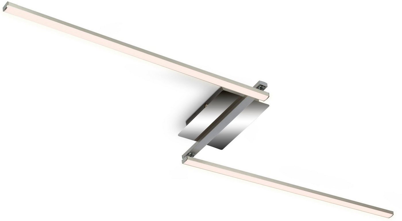 Briloner Leuchten Deckenleuchte Deckenleuchte STAFF, LED Deckenleuchte 2-flammig schwenkbar alu-chrom 3000K 12W Metall – Bild 2 von 5