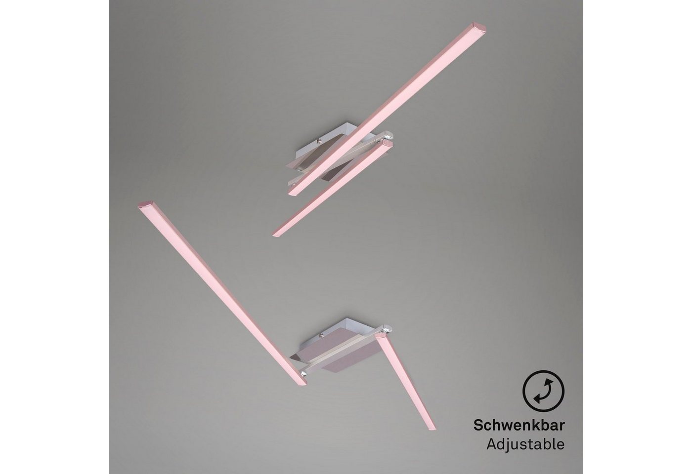 Briloner Leuchten Deckenleuchte Deckenleuchte STAFF, LED Deckenleuchte 2-flammig schwenkbar alu-chrom 3000K 12W Metall – Bild 5 von 5