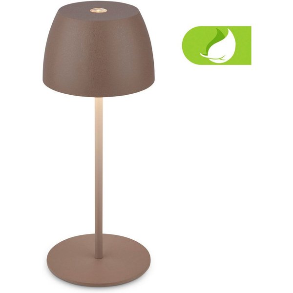 Briloner Leuchten LED Außen-Tischleuchte Serina Mini, Dimmfunktion, USB-Ladefunktion, LED fest integriert, Extra-Warmweiß, Akku Tischlampe, kabellos, IP44, Wohn