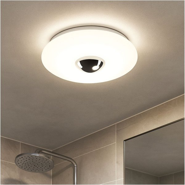 Briloner Leuchten LED Deckenleuchte, LED-Leuchtmittel fest verbaut, Neutralweiß, Deckenleuchte Badezimmerlampe LED IP44 chrom opal rund Flurleuchte