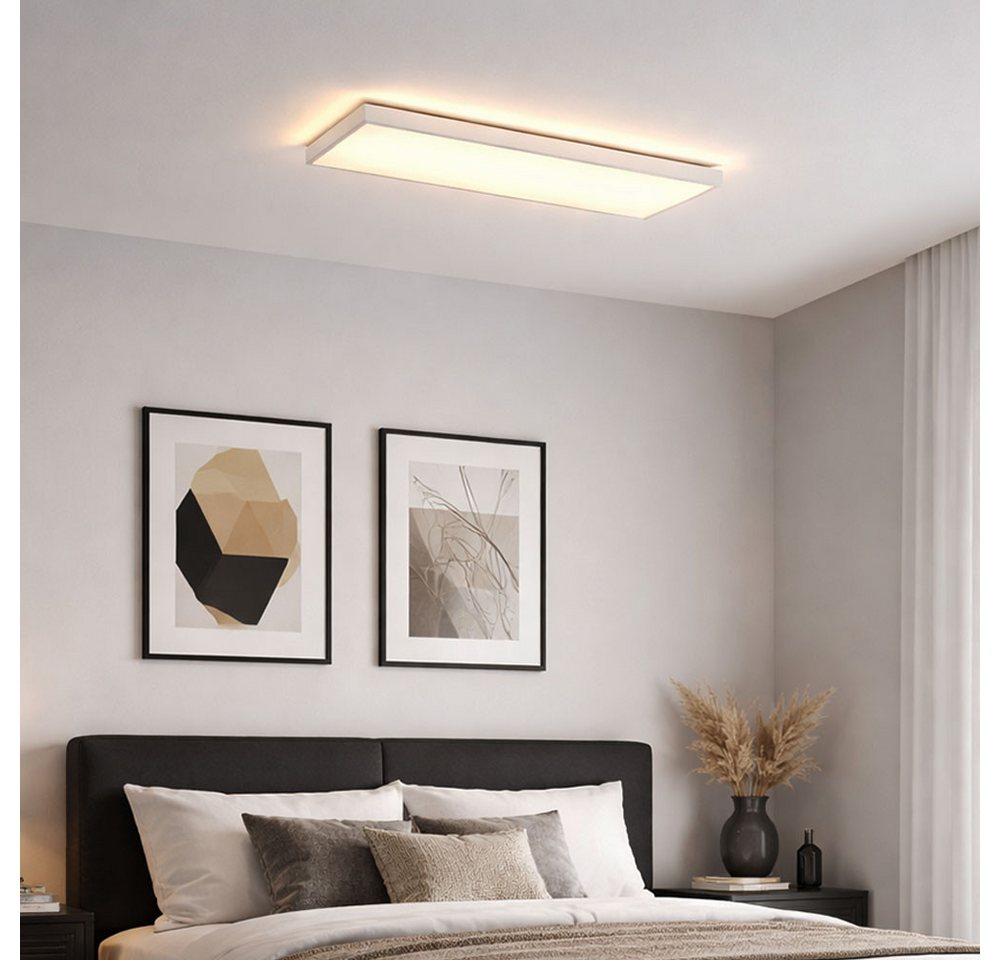 Briloner Leuchten LED Deckenleuchte, LED-Leuchtmittel fest verbaut, Warmweiß, Deckenpanel Deckenleuchte LED weiß opal Backlight Wohnzimmerleuchte – Bild 3 von 5