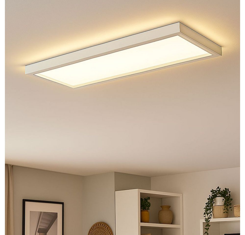 Briloner Leuchten LED Deckenleuchte, LED-Leuchtmittel fest verbaut, Warmweiß, Deckenpanel Deckenleuchte LED weiß opal Backlight Wohnzimmerleuchte – Bild 4 von 5