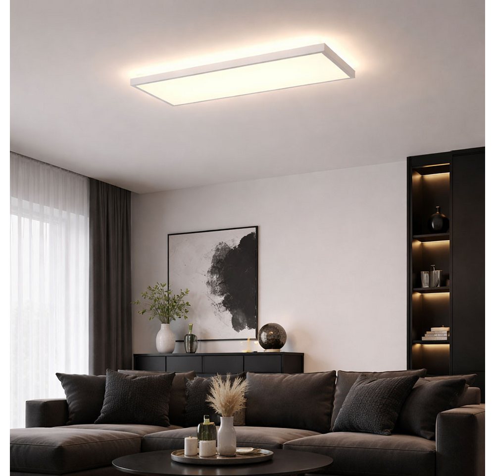 Briloner Leuchten LED Deckenleuchte, LED-Leuchtmittel fest verbaut, Warmweiß, Deckenpanel Deckenleuchte LED weiß opal Backlight Wohnzimmerleuchte – Bild 5 von 5