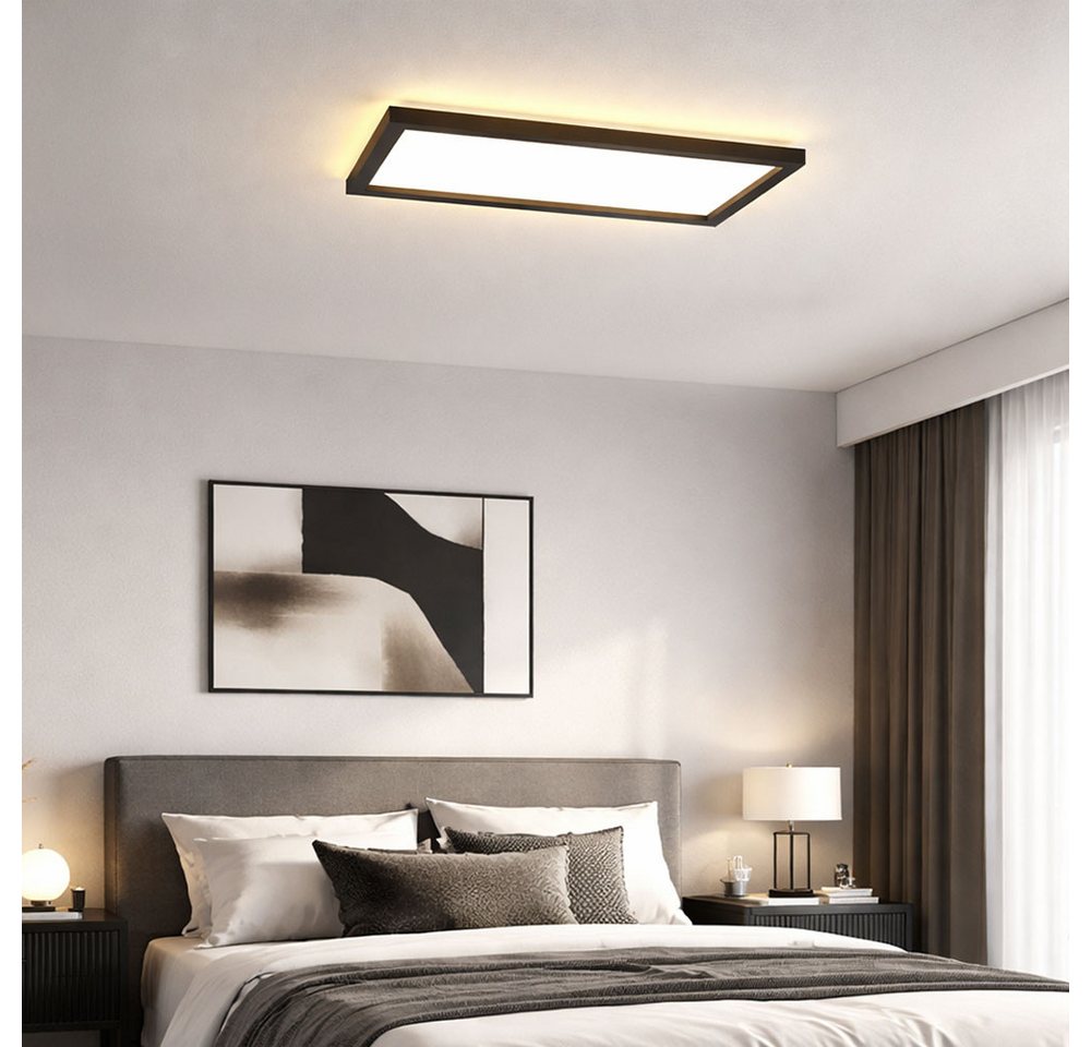 Briloner Leuchten LED Deckenleuchte, LED-Leuchtmittel fest verbaut, Warmweiß, Deckenpanel Deckenleuchte LED schwarz opal Backlight Wohnzimmerlampe – Bild 3 von 5