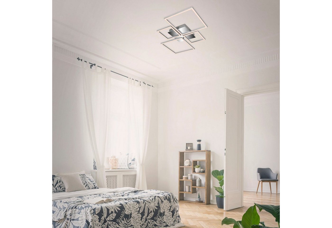 Briloner Leuchten LED Deckenleuchte 3093018 FRAME, CCT - über Fernbedienung, Farbwechsel, Nachtlichtfunktion, Timerfunktion, LED fest integriert, Neutralweiß, K – Bild 2 von 5