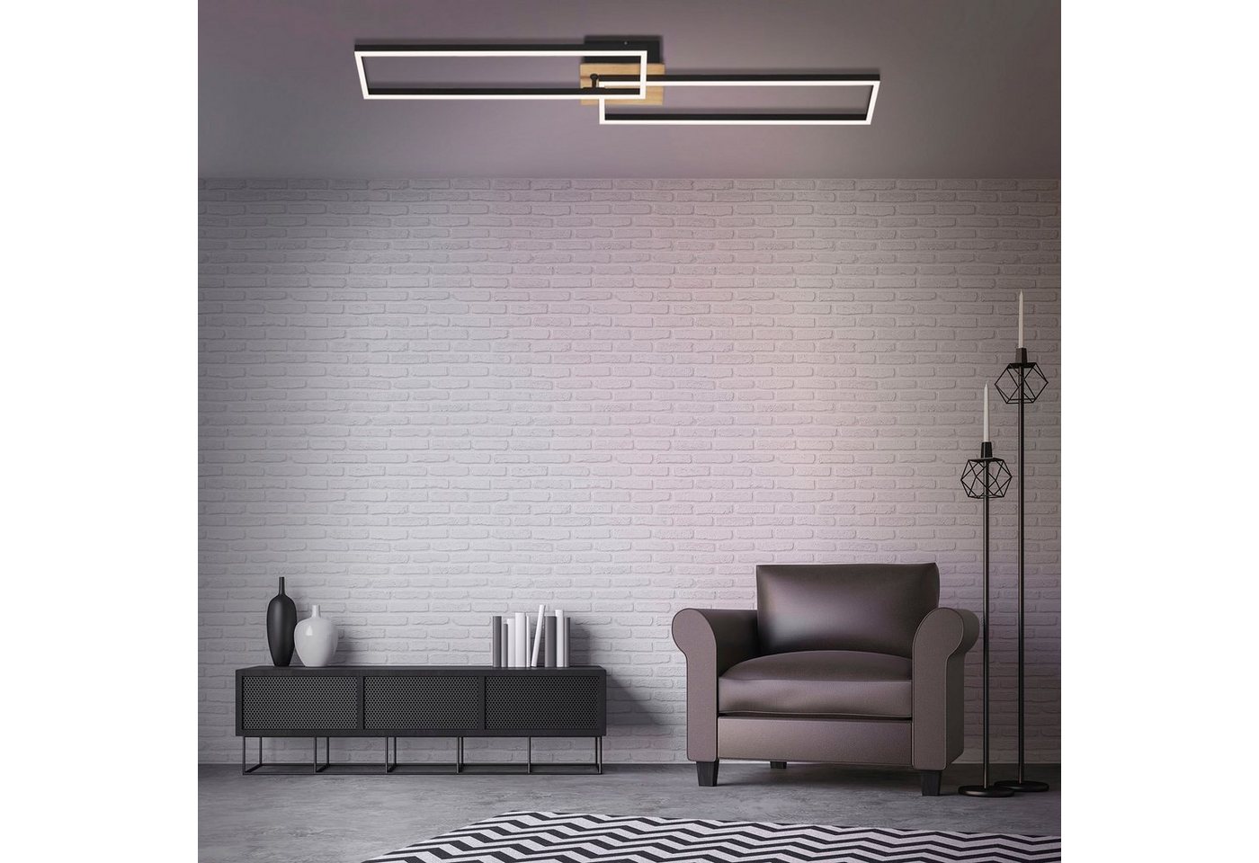 Briloner Leuchten LED Deckenleuchte 3145014 FRAME, CCT - über Fernbedienung, Nachtlichtfunktion, Timerfunktion, LED fest integriert, Neutralweiß, Kaltweiß, Warm – Bild 2 von 5