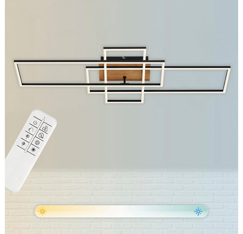 Briloner Leuchten LED Deckenleuchte 3156018 FRAME, LED fest integriert, Neutralweiß, Kaltweiß, Warmweiß, Deckenlampe, 104x42x10cm, Chrom, 55W, Wohnzimmer, Schla – Bild 5 von 5