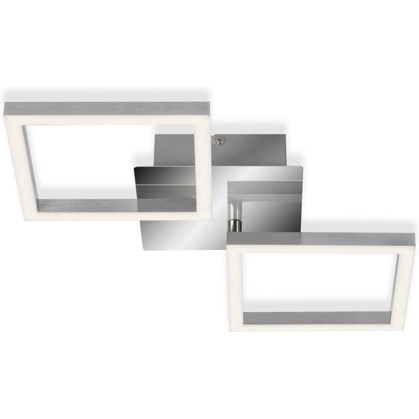 Briloner Leuchten LED Deckenleuchte 3207018 FRAME, LED fest integriert, Warmweiß, Deckenlampe, 47x22,6x7,3cm, Chrom-Alu, 5,5W, Wohnzimmer, Schlafzimmer