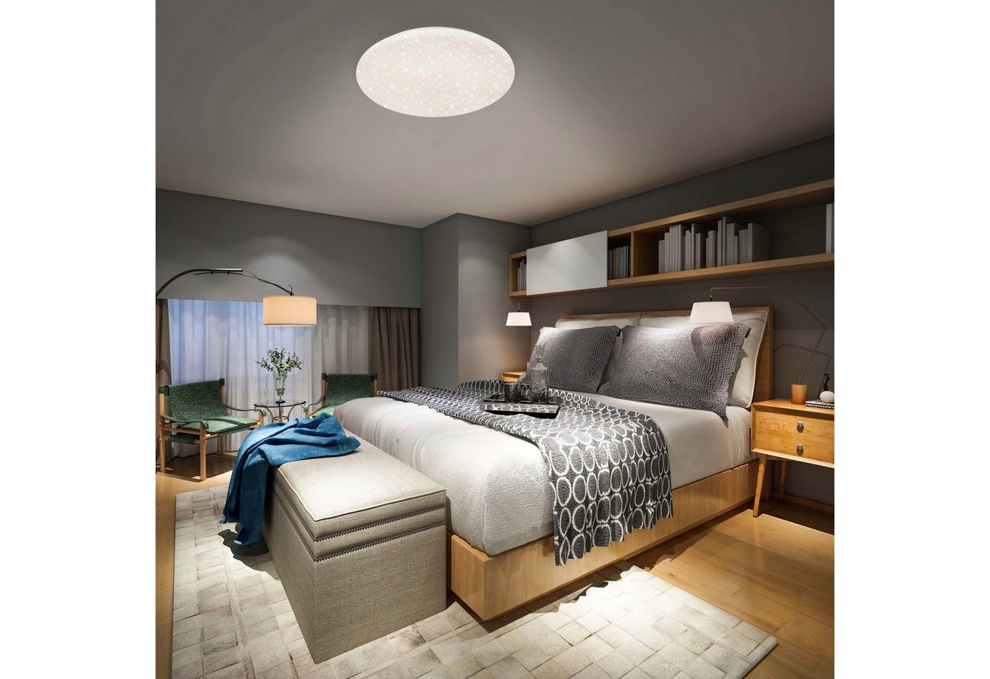 Briloner Leuchten LED Deckenleuchte 3368016 VERB, CCT - über Fernbedienung, Farbwechsel, Nachtlichtfunktion, Timerfunktion, LED fest integriert, Neutralweiß, Ka – Bild 2 von 5