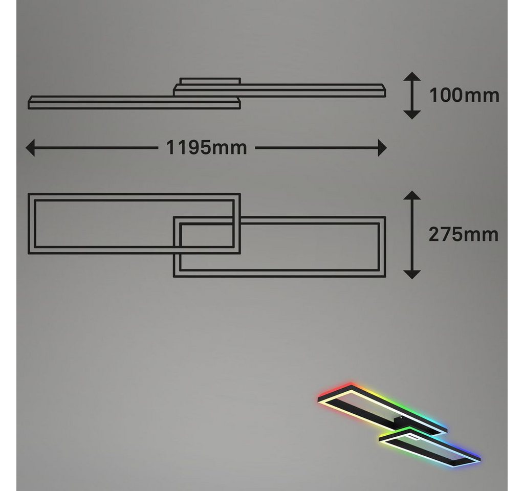 Briloner Leuchten LED Deckenleuchte 3754-015, Dimmfunktion, LED fest integriert, 2700K - Extra-Warmweiß – Bild 5 von 5