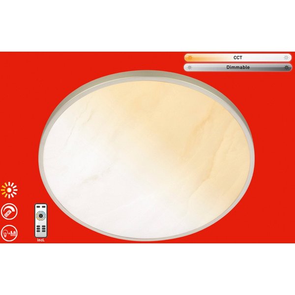 Briloner Leuchten LED Deckenleuchte COMPETO, CCT - über Fernbedienung, LED fest integriert, 38x7 cm, Wohnzimmer, Schlafzimmer, Flur, Küche