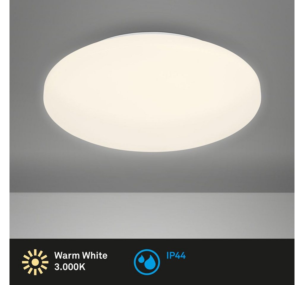 Briloner Leuchten LED Deckenleuchte Deckenlampe Wohnzimmer Badezimmer IP44 warmweiß 3758316, LED fest integriert, 3000K - Warmweiß – Bild 2 von 5