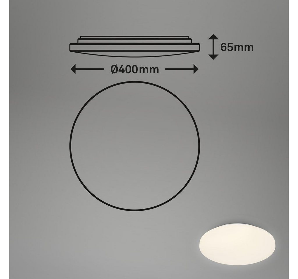 Briloner Leuchten LED Deckenleuchte Deckenlampe Wohnzimmer Badezimmer IP44 warmweiß 3758316, LED fest integriert, 3000K - Warmweiß – Bild 5 von 5