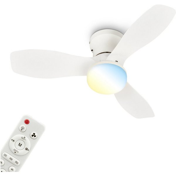 Briloner Leuchten LED Deckenleuchte LUFITO Deckenventilator, Ventilatorfunktion, dimmbar über Fernbedienung, LED fest integriert, warmweiß - kaltweiß, Schlafzim