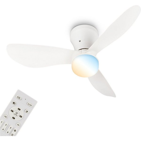 Briloner Leuchten LED Deckenleuchte LUFITO Deckenventilator, Ventilatorfunktion, dimmbar über Fernbedienung, LED fest integriert, warmweiß - kaltweiß, Schlafzim