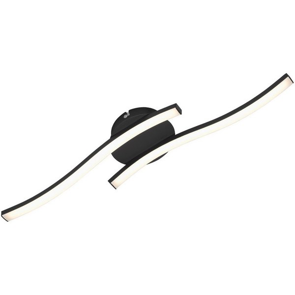 Briloner Leuchten LED Deckenleuchte modern Deckenlampe 2-flammig Schwarz Holz Design, LED fest integriert