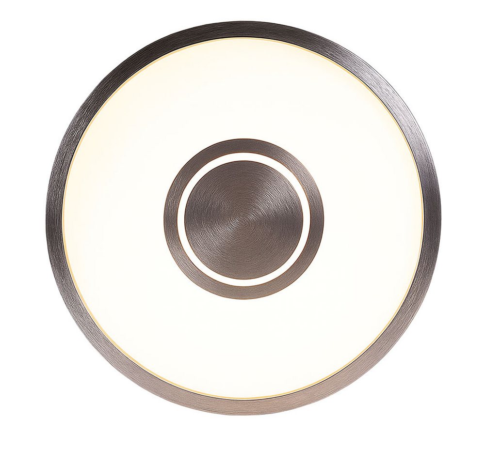 Briloner Leuchten LED Deckenleuchte, LED-Leuchtmittel fest verbaut, Warmweiß, Deckenleuchte Wohnzimmerlampe Panel LED Backlight silber rund opal – Bild 5 von 5
