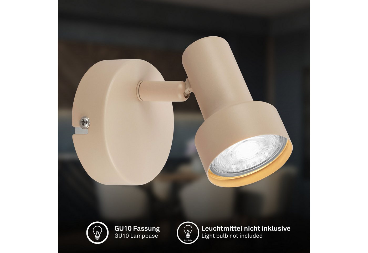Briloner Leuchten LED Deckenspot TAPP, ohne Leuchtmittel, 8x10,5 cm, Wohnzimmer, Schlafzimmer, Flur, Büro – Bild 3 von 5