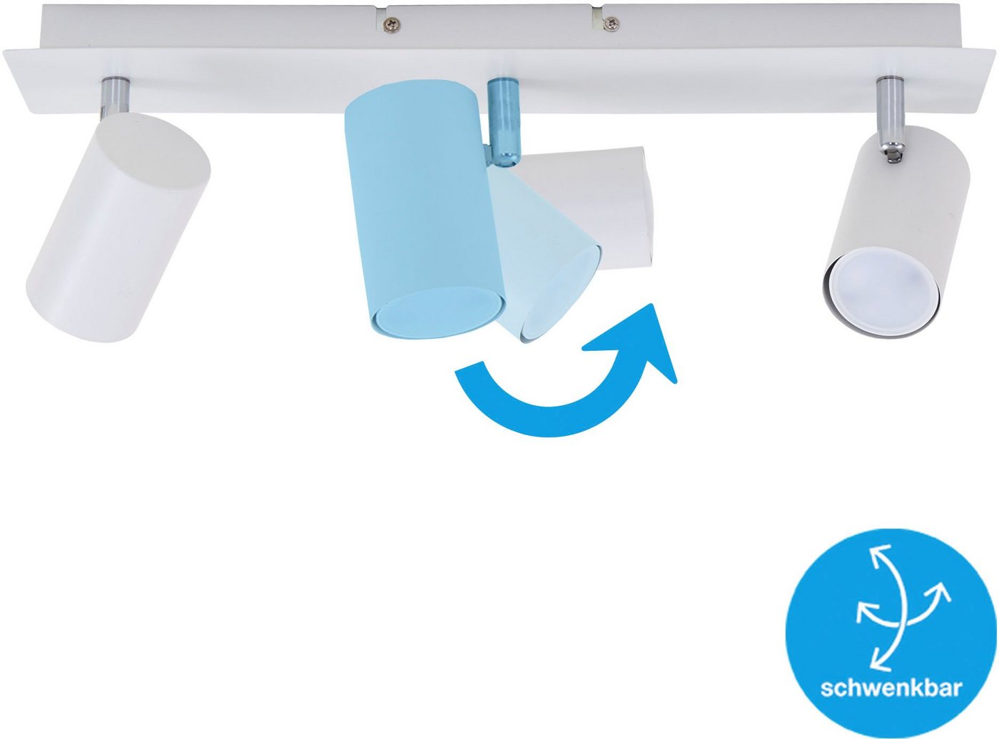 Briloner Leuchten LED Deckenspots 2857035 Run, ohne Leuchtmittel, Warmweiß, Deckenlampe, 45x8x12,3cm, max.40W, GU10, Wohnzimmer, Flur, Büro – Bild 5 von 5