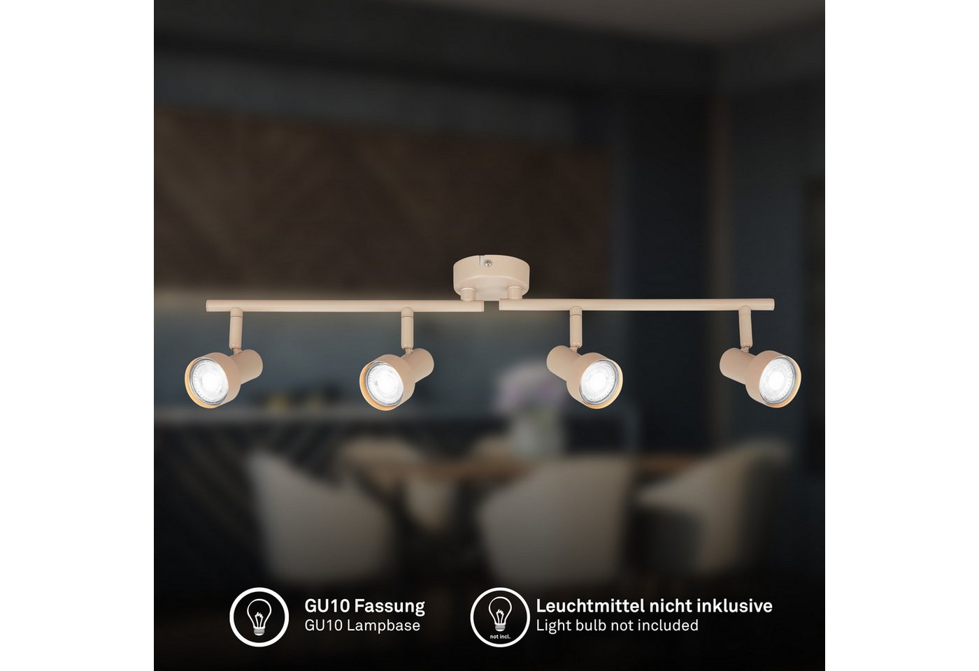 Briloner Leuchten LED Deckenspots TAPP, ohne Leuchtmittel, 60,5x13,5 cm, Wohnzimmer, Schlafzimmer, Flur, Büro – Bild 3 von 5