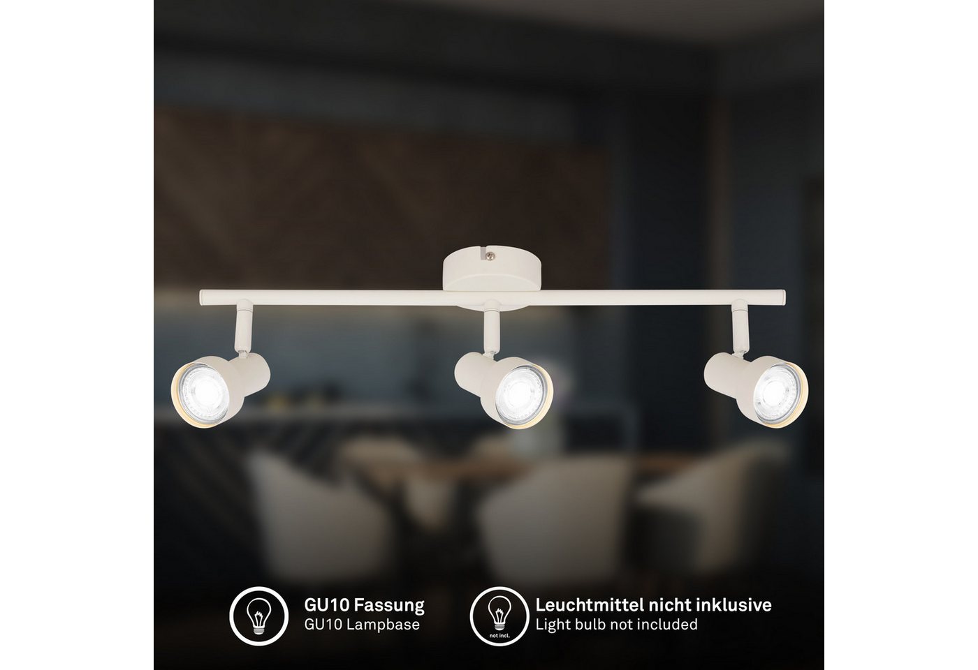Briloner Leuchten LED Deckenspots TAPP, ohne Leuchtmittel, 47,5x12,5 cm, Wohnzimmer, Schlafzimmer, Flur, Büro – Bild 3 von 5