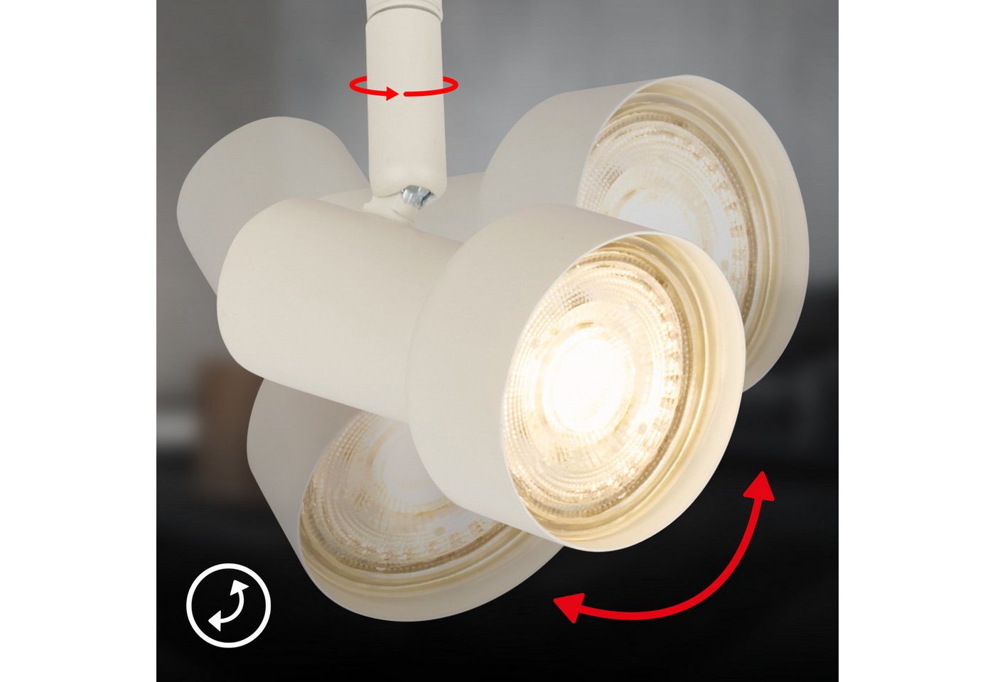 Briloner Leuchten LED Deckenspots TAPP, ohne Leuchtmittel, 47,5x12,5 cm, Wohnzimmer, Schlafzimmer, Flur, Büro – Bild 4 von 5
