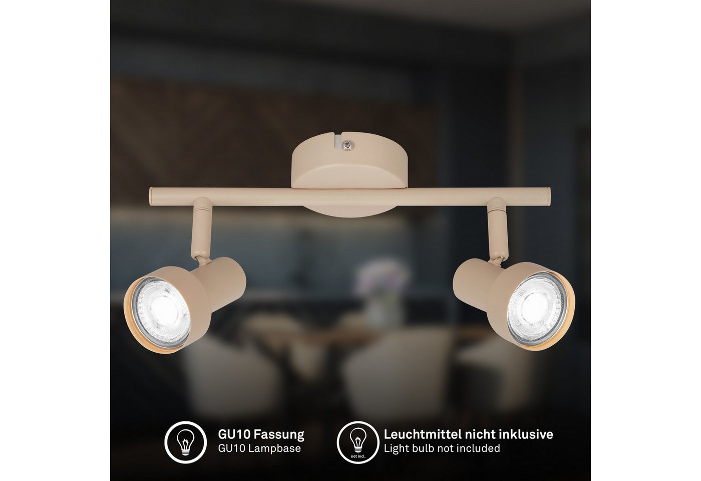 Briloner Leuchten LED Deckenspots TAPP, ohne Leuchtmittel, 27,5x12,5 cm, Wohnzimmer, Schlafzimmer, Flur, Büro – Bild 3 von 5