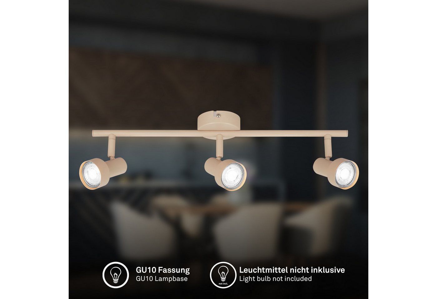 Briloner Leuchten LED Deckenspots TAPP, ohne Leuchtmittel, 47,5x12,5 cm, Wohnzimmer, Schlafzimmer, Flur, Büro – Bild 3 von 5