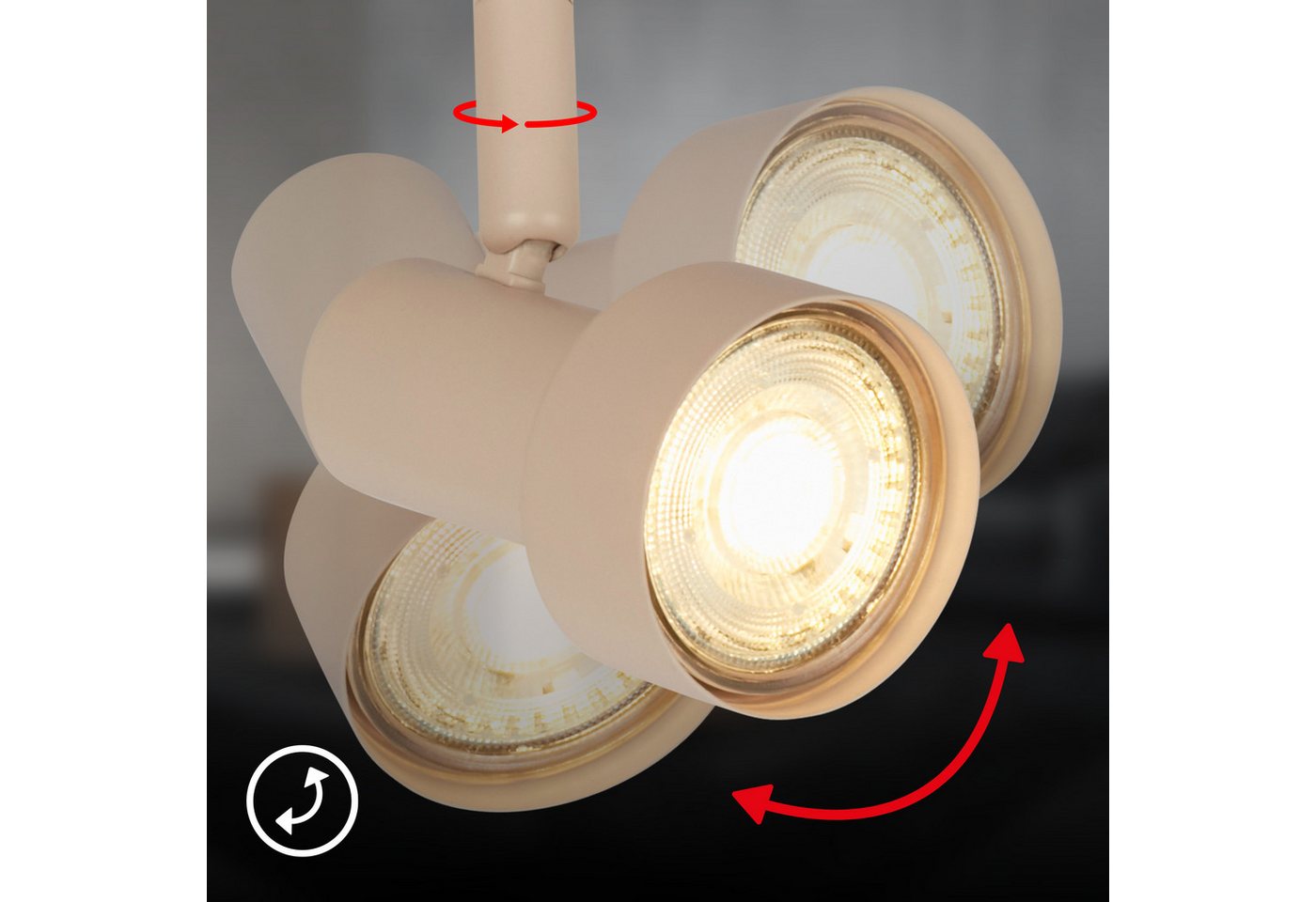 Briloner Leuchten LED Deckenspots TAPP, ohne Leuchtmittel, 47,5x12,5 cm, Wohnzimmer, Schlafzimmer, Flur, Büro – Bild 4 von 5