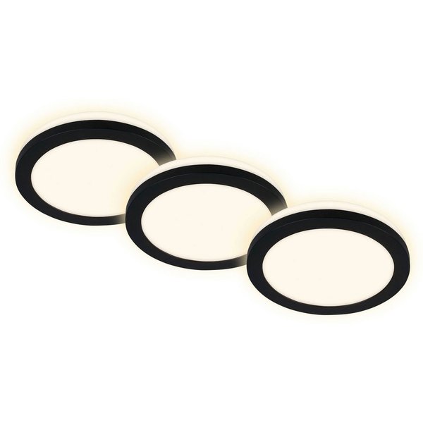 Briloner Leuchten LED Einbauleuchte LED-Einbauleuchten, 3er-Set, schwarz, 3xLED-Platine/3W