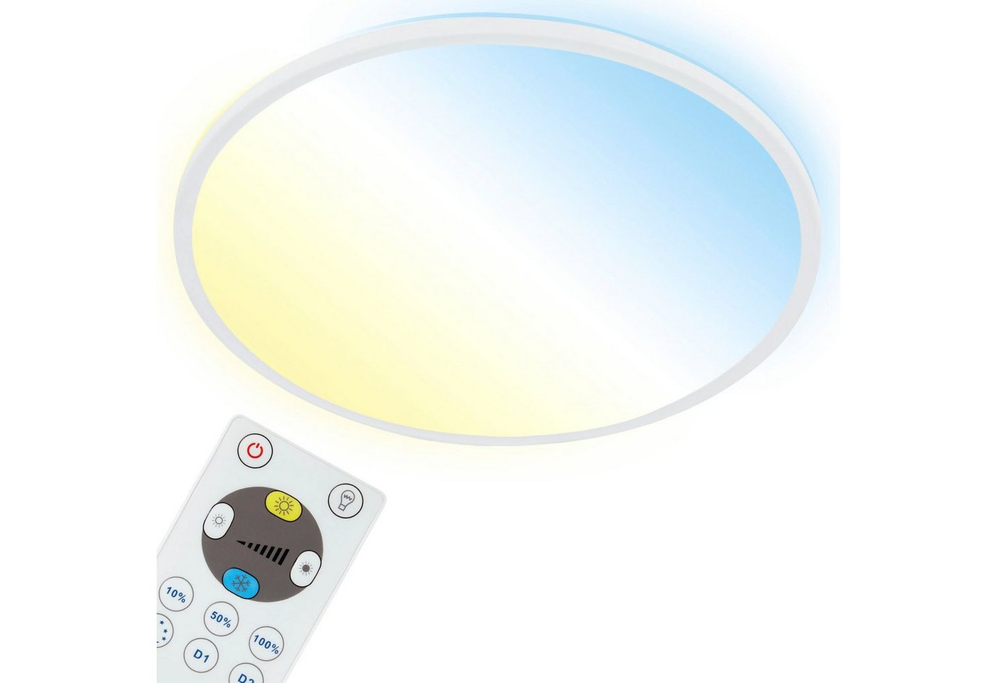 Briloner Leuchten LED Panel 7080016 SLIM, CCT - über Fernbedienung, LED fest integriert, Farbwechsler, Neutralweiß, Kaltweiß, Warmweiß, Tageslichtweiß, Deckenla – Bild 3 von 5
