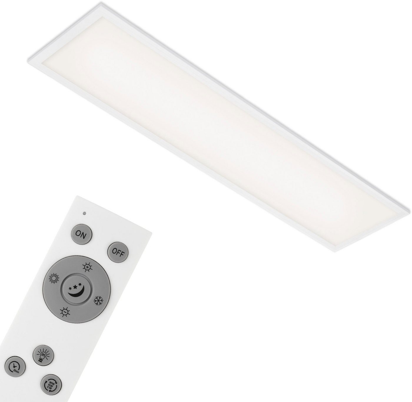 Briloner Leuchten LED Panel 7167016 Piatto, CCT - über Fernbedienung, LED fest integriert, Neutralweiß, Kaltweiß, Warmweiß, Tageslichtweiß, Deckenlampe, 100x25x – Bild 3 von 5