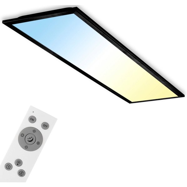 Briloner Leuchten LED Panel 7167016 Piatto, CCT - über Fernbedienung, LED fest integriert, Neutralweiß, Kaltweiß, Warmweiß, Tageslichtweiß, Deckenlampe, 100x25x