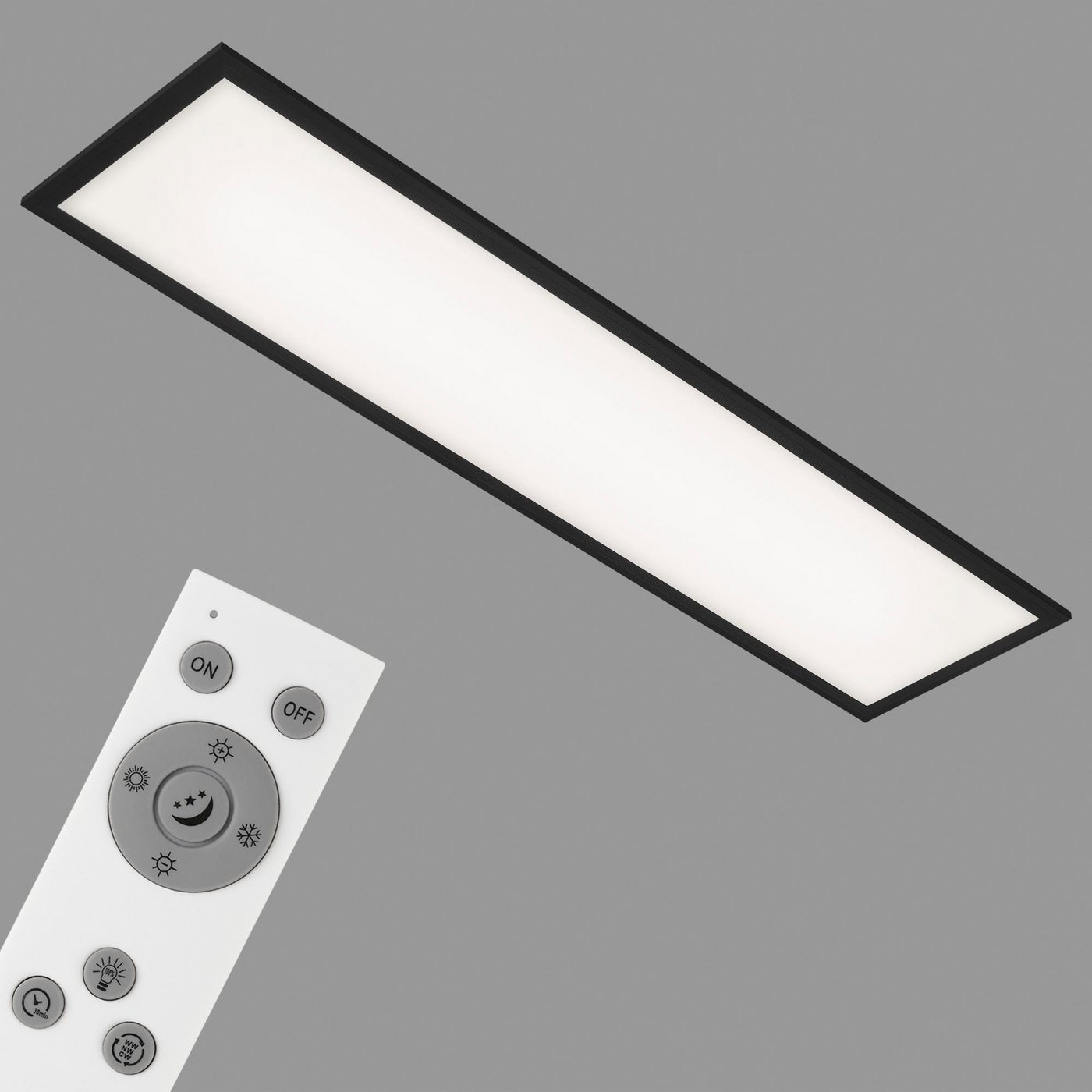Briloner Leuchten LED Panel 7167016 Piatto, CCT - über Fernbedienung, LED fest integriert, Neutralweiß, Kaltweiß, Warmweiß, Tageslichtweiß, Deckenlampe, 100x25x – Bild 4 von 5
