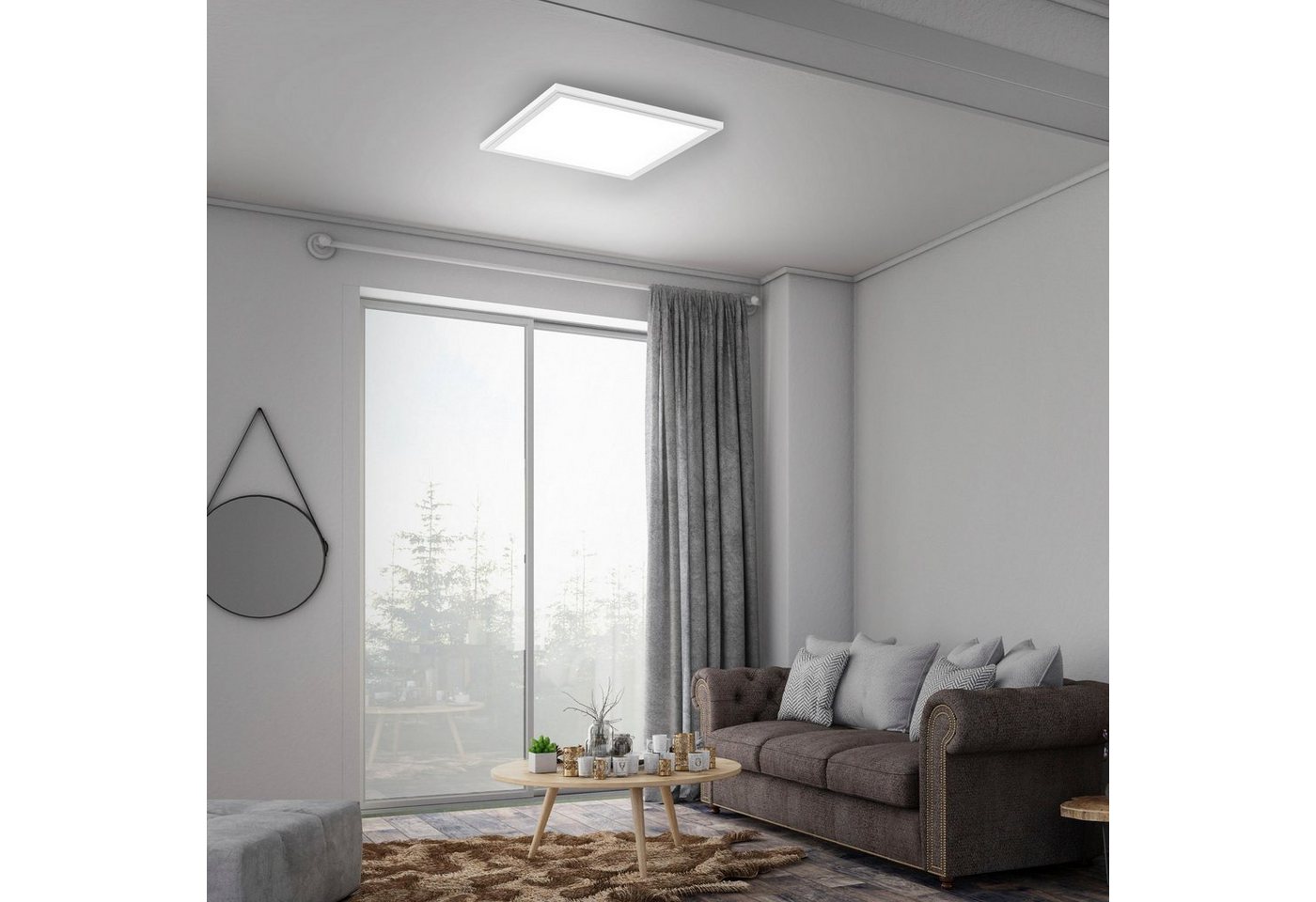 Briloner Leuchten LED Panel 7191016 SIMPLE, LED fest integriert, Deckenlampe, 29,5x29,5x5,5cm, 12W, Wohnzimmer, Schlafzimmer – Bild 2 von 5