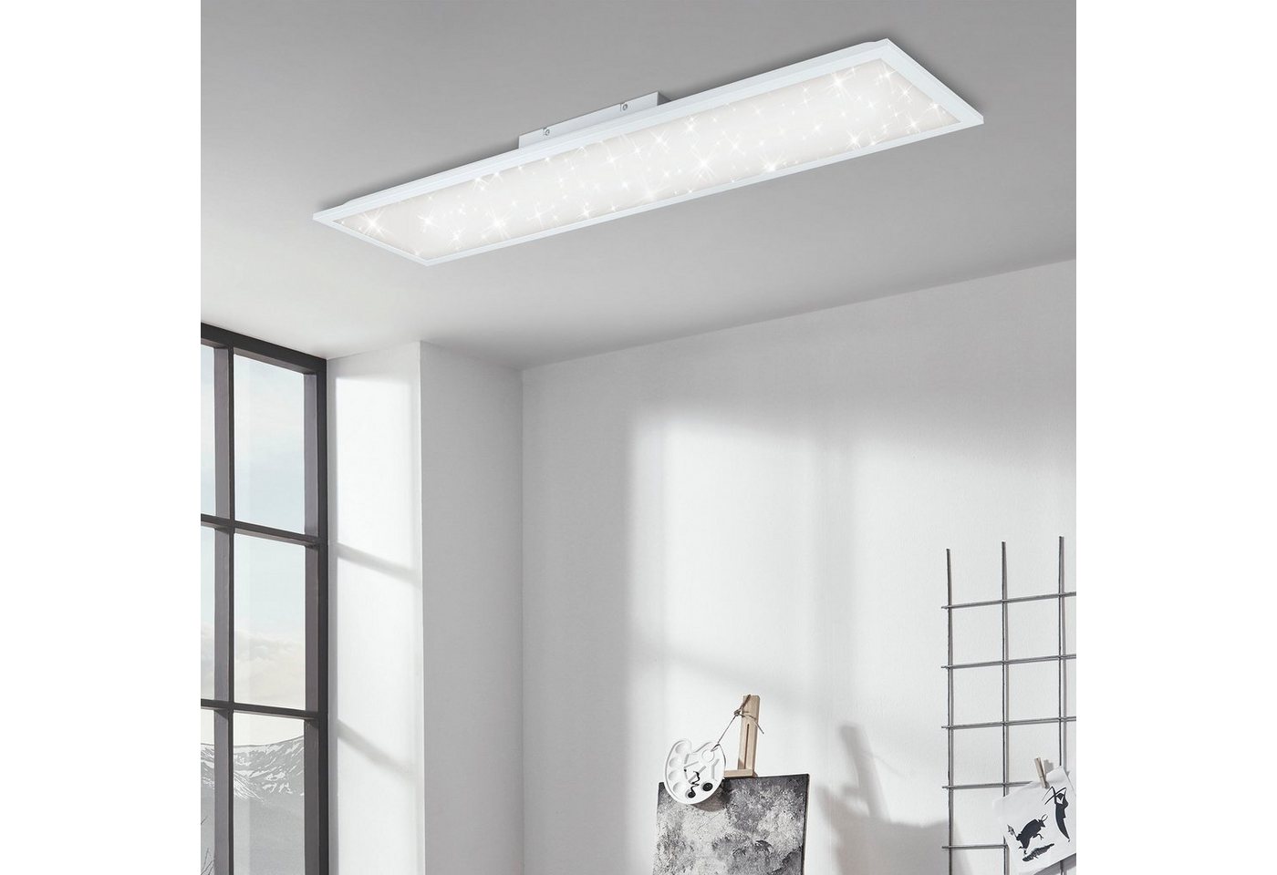 Briloner Leuchten LED Panel 7308016 PALLAS, CCT - über Fernbedienung, LED fest integriert, Neutralweiß, Kaltweiß, Warmweiß, Tageslichtweiß, Deckenlampe, 100x25x – Bild 2 von 5
