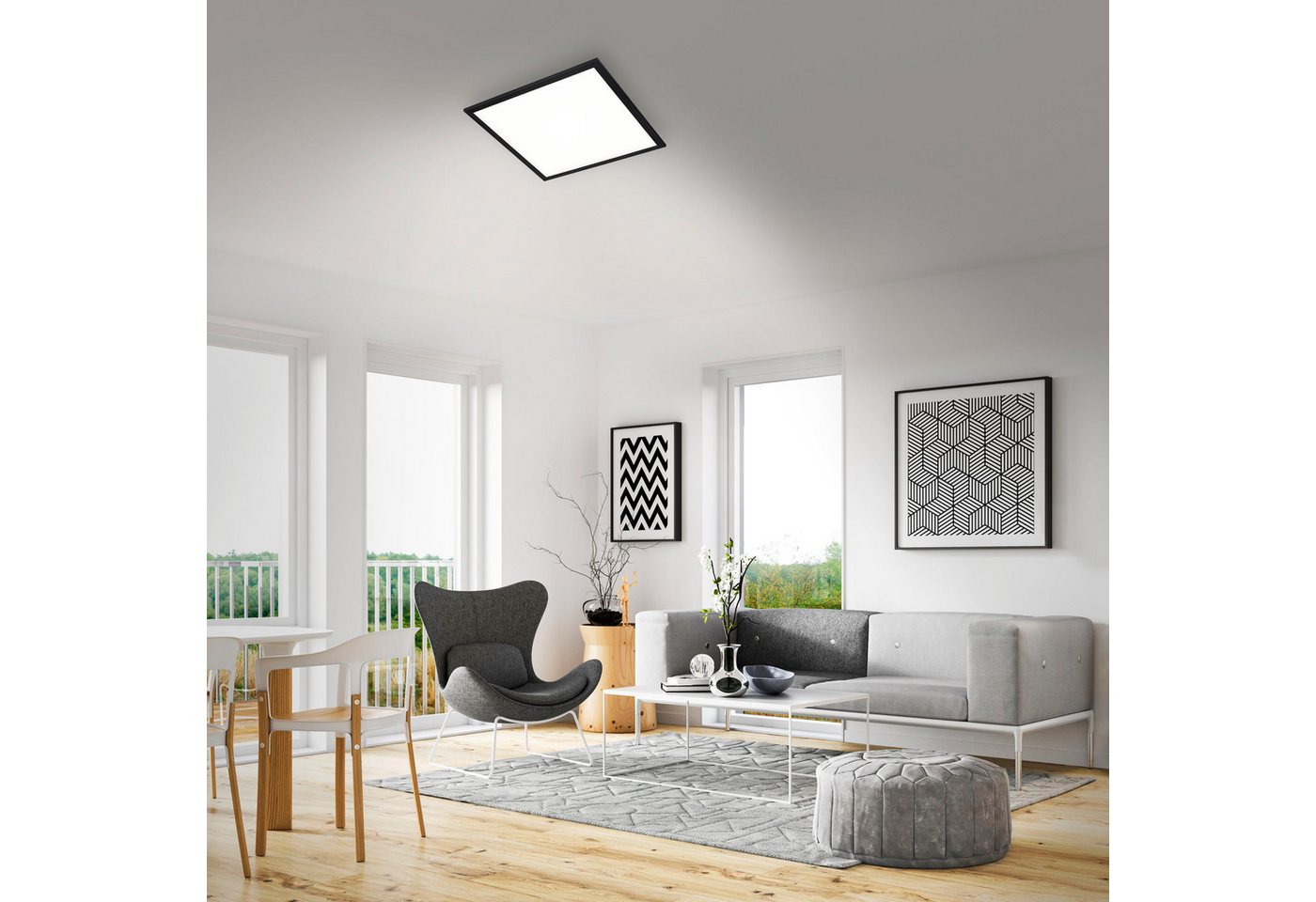 Briloner Leuchten LED Panel Ultraflaches CCT LED Panel, CCT - über Fernbedienung, Dimmer, Dimmfunktion, Ein-/Ausschalter, Farbsteuerung, Memoryfunktion, Nachtli – Bild 3 von 5