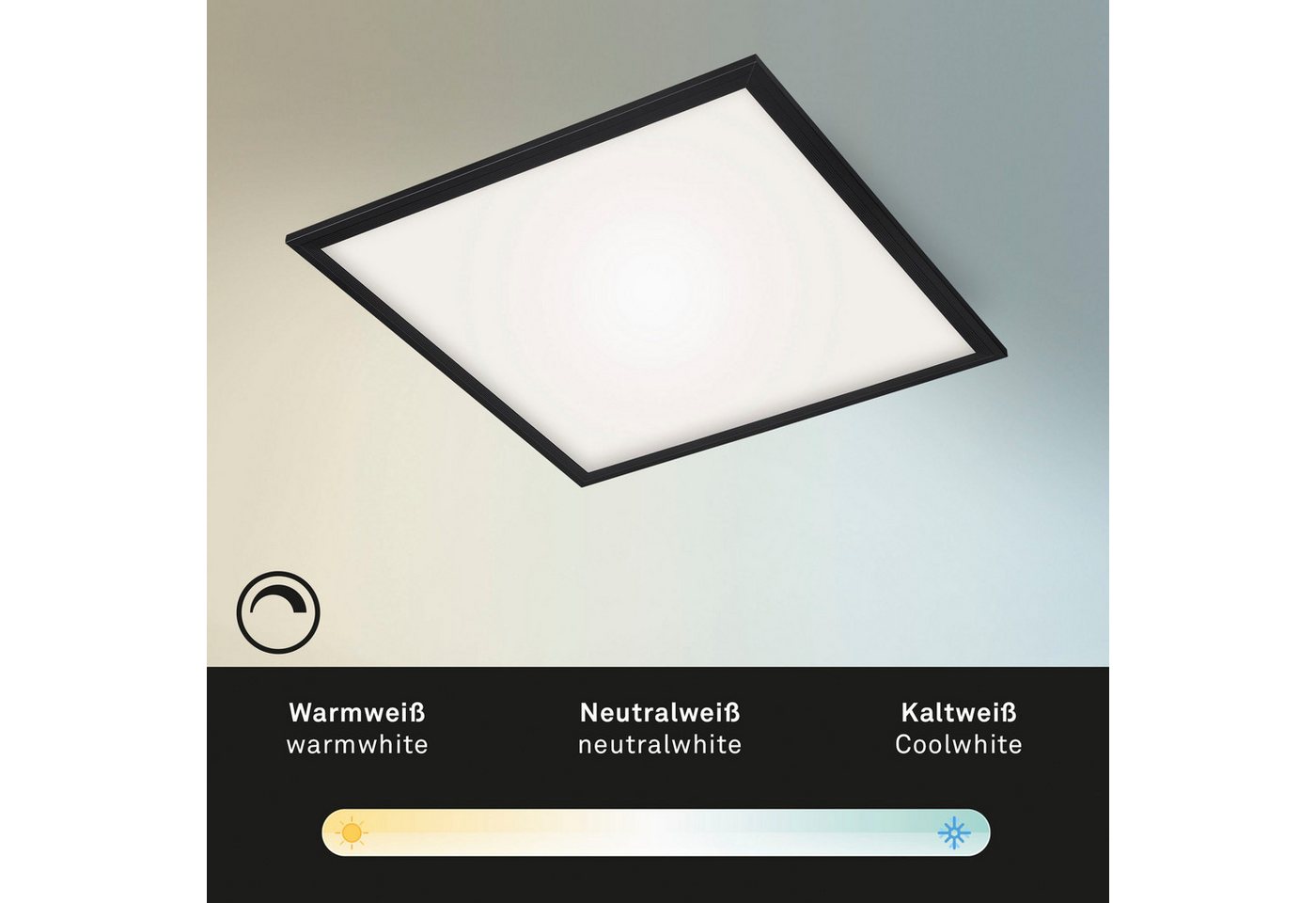 Briloner Leuchten LED Panel Ultraflaches CCT LED Panel, CCT - über Fernbedienung, Dimmer, Dimmfunktion, Ein-/Ausschalter, Farbsteuerung, Memoryfunktion, Nachtli – Bild 4 von 5
