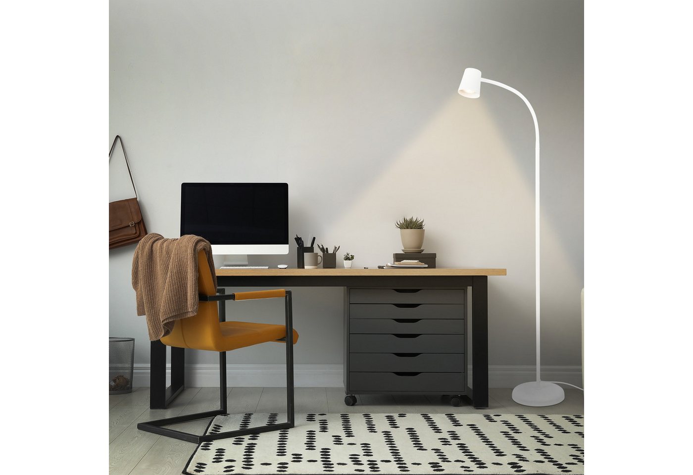Briloner Leuchten LED Stehlampe Stehleuchte, weiß, 1xGU10/max. 9W exkl., ohne Leuchtmittel – Bild 3 von 5
