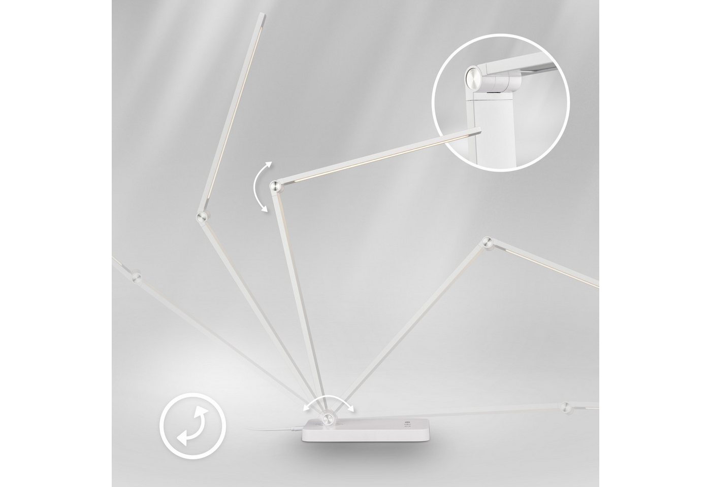 Briloner Leuchten LED Tischleuchte RICK, Dimmfunktion, LED fest integriert, warmweiß - kaltweiß, 18x38x31,5 cm, Büro, Kinderzimmer – Bild 5 von 5