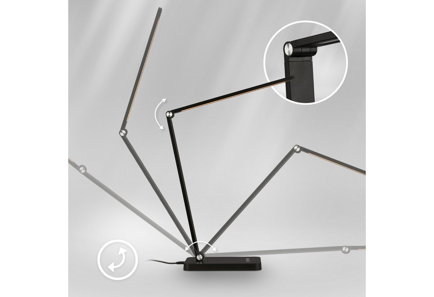 Briloner Leuchten LED Tischleuchte RICK, Dimmfunktion, LED fest integriert, warmweiß - kaltweiß, 18x38x31,5 cm, Büro, Kinderzimmer – Bild 5 von 5